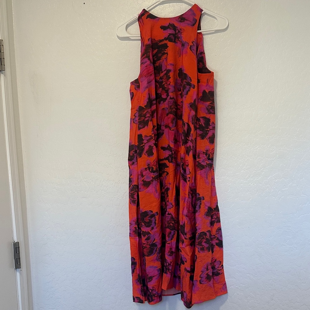 COS women’s USA size 6 Red Purple Floral‎ shift dress sleeveless midi pullover